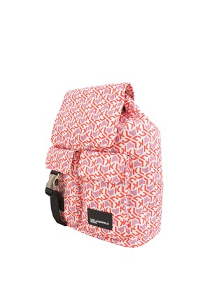 K.LAGERFELD Zaino Karl Lagerfeld Jeans in nylon con fantasia logo all over colorato con tasche e patta in DONNA