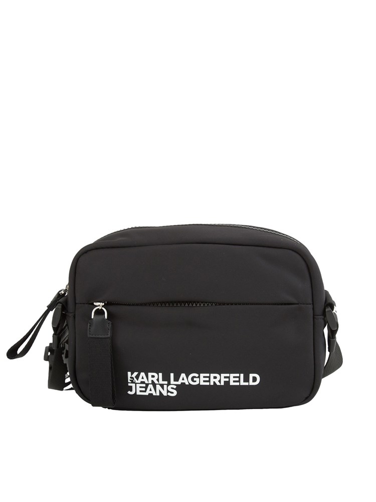 K.LAGERFELD Borsa a tracolla Karl Lagerfeld Jeans in nylon nero con tasche