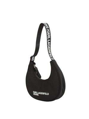 K.LAGERFELD Borsa a spalla Karl Lagerfeld Jeans in similpelle nera con logo lettering a contrasto in DONNA