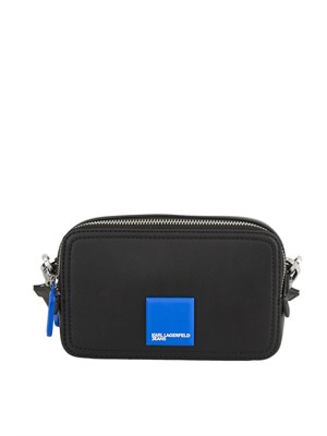 K.LAGERFELD Borsa a tracolla Karl Lagerfeld Jeans in nylon nero con tracolla logo in DONNA