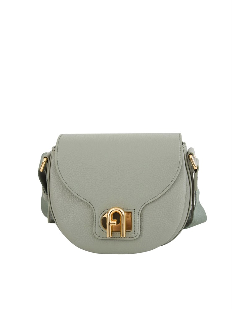 Borsa a tracolla donna Furla Lotus in pelle martellata verde