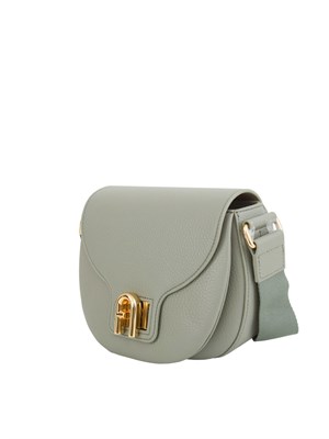 Borsa a tracolla donna Furla Lotus in pelle martellata verde in DONNA