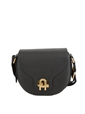 Borsa a tracolla donna Furla Lotus in pelle martellata nera in DONNA