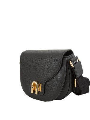 Borsa a tracolla donna Furla Lotus in pelle martellata nera in DONNA