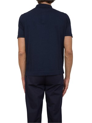 Polo con bottoni Corneliani blu in cotone Pima in UOMO