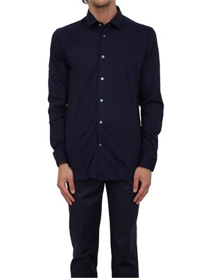 Camicia Corneliani blu in puro cotone in UOMO