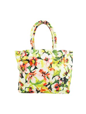 Borsa a spalla Liu Jo mare con stampa flower all over e logo lettering ricamato in DONNA