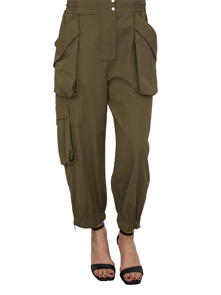 Pantalone verde Pinko modello cargo con maxi tasche