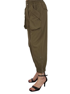 Pantalone verde Pinko modello cargo con maxi tasche in DONNA