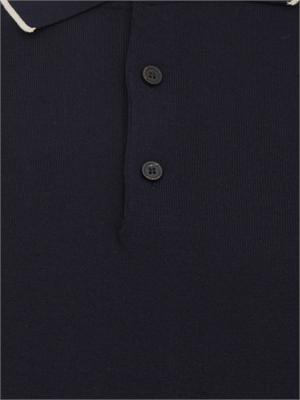 Polo Peserico in filato di puro cotone blu in UOMO