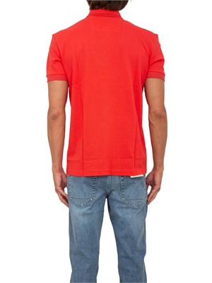 Polo rossa Boss uomo in piqué di cotone con logo in UOMO