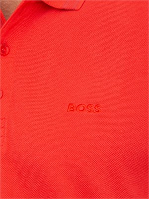 Polo rossa Boss uomo in piqué di cotone con logo in UOMO