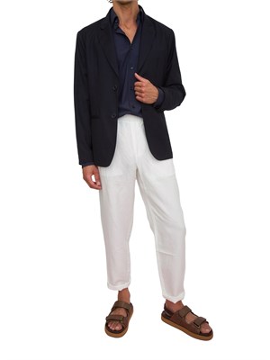 Camicia slim fit Boss blu in jersey di cotone in UOMO