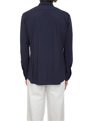 Camicia slim fit Boss blu in jersey di cotone in UOMO