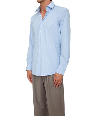 Camicia slim fit Boss azzurro in jersey di cotone in UOMO