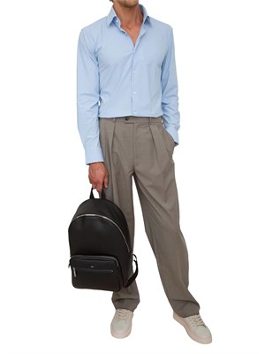 Camicia slim fit Boss azzurro in jersey di cotone in UOMO