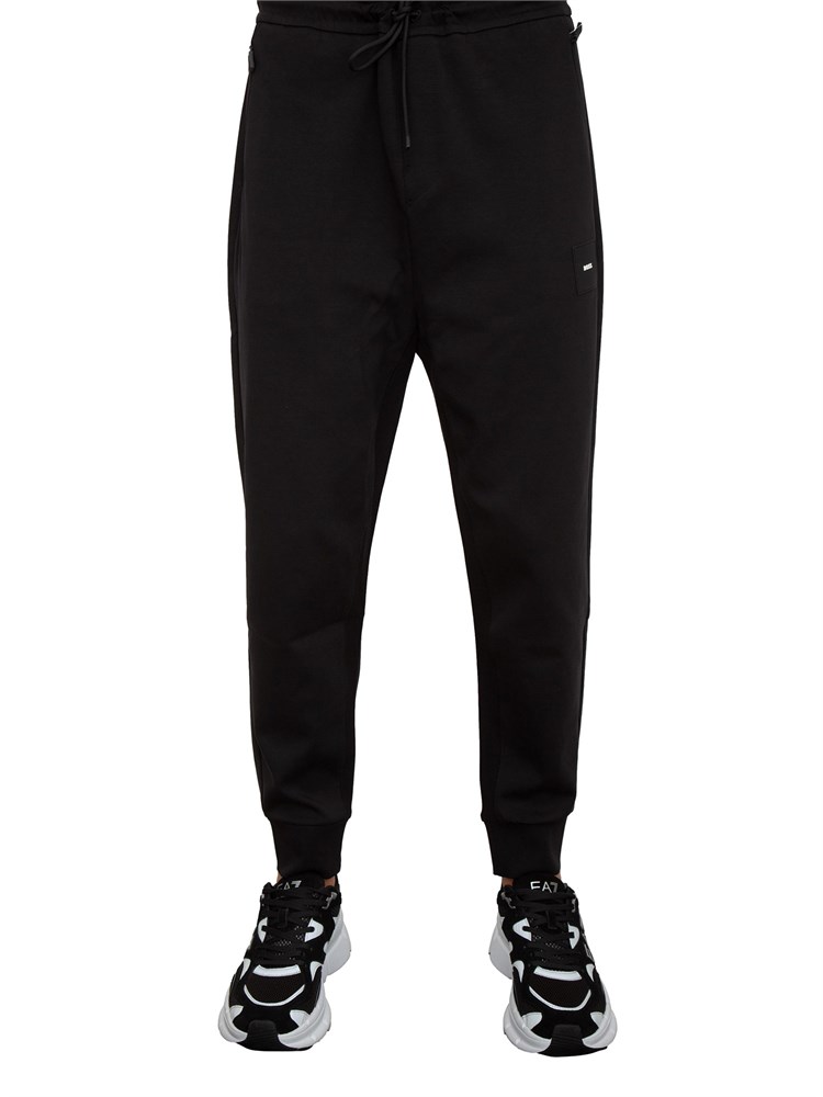 Pantaloni della tuta Boss nero con toppa con logo