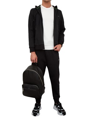 Pantaloni della tuta Boss nero con toppa con logo in UOMO