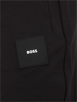 Pantaloni della tuta Boss nero con toppa con logo in UOMO
