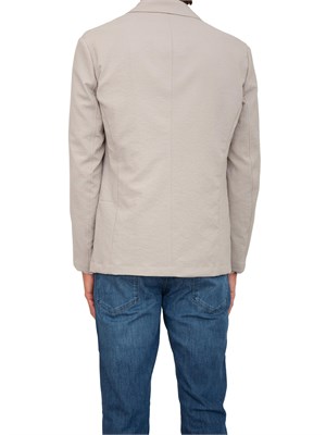 Giacca uomo monopetto Emporio Armani in nylon seersucker beige in UOMO