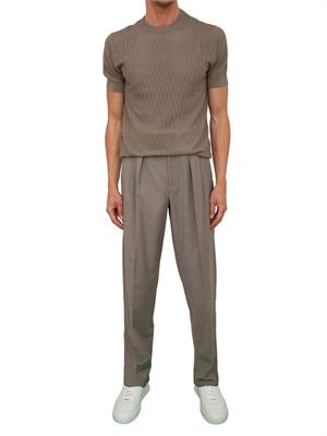 Pantalone uomo grigio tortora Emporio Armani dal taglio classico e dritto con pinces in UOMO