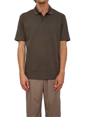 ARMANI EXCHANGE Polo A.X. verde in puro cotone con ricami all over in UOMO