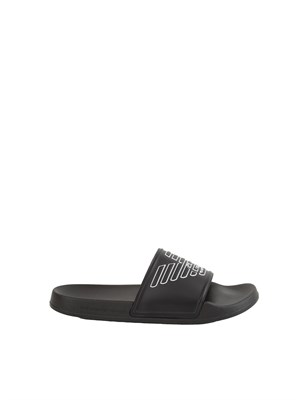 Ciabatte nere Emporio Armani con maxi logo Eagle in UOMO