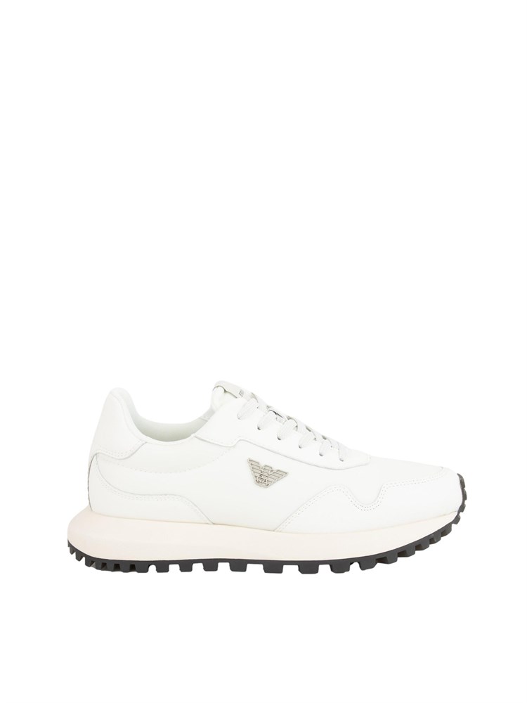 Sneaker uomo Emporio Armani in nylon e pelle bianca