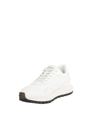 Sneaker uomo Emporio Armani in nylon e pelle bianca in UOMO