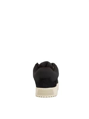 Sneaker uomo Emporio Armani in tessuto jacquard nero con logo lettering all over in UOMO