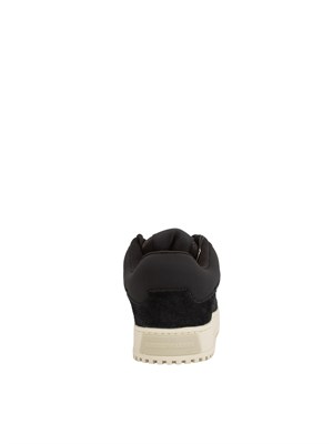 Sneaker uomo Emporio Armani in tessuto jacquard nero con logo lettering all over in UOMO