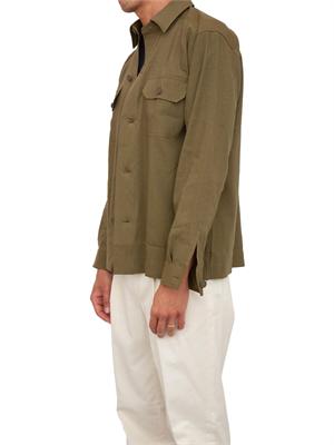 Camicia BOSS uomo relaxed fit in misto lino italiano verde in UOMO