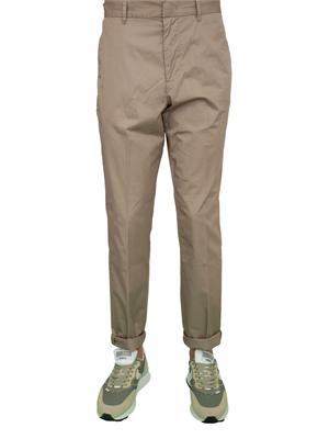 Pantaloni uomo Emporio Armani modello chino in cotone stretch tortora in UOMO