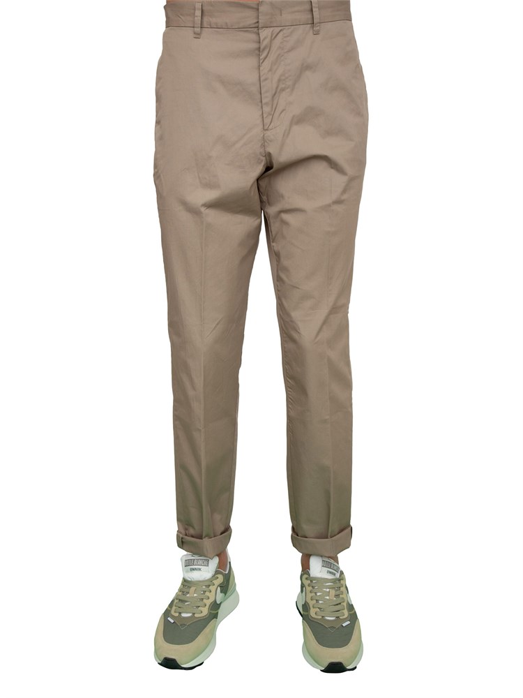 Pantaloni uomo Emporio Armani modello chino in cotone stretch tortora