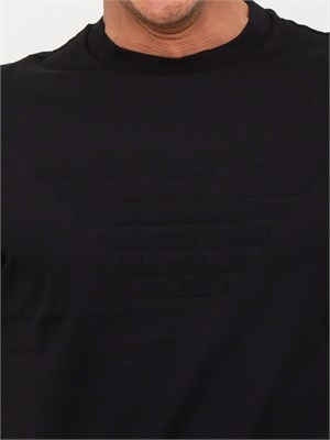 T-shirt blu Emporio Armani uomo con logo tono su tono in UOMO