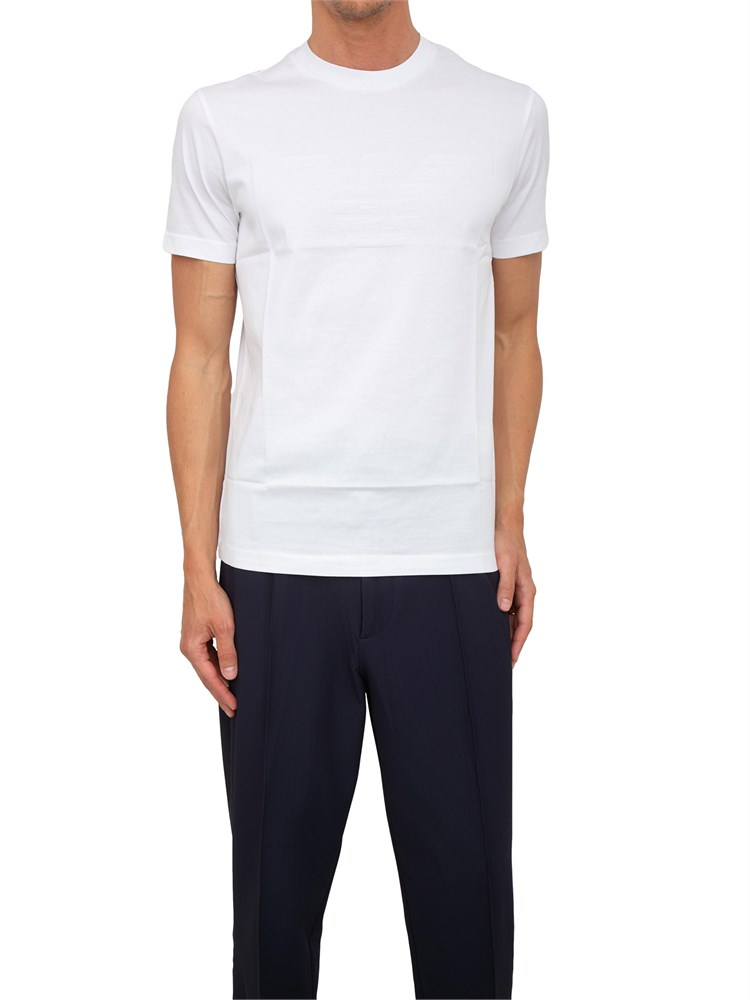 T-shirt bianca Emporio Armani uomo con logo tono su tono