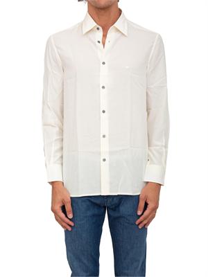 Camicia uomo Emporio Armani in misto cotone e lyocell bianco in UOMO