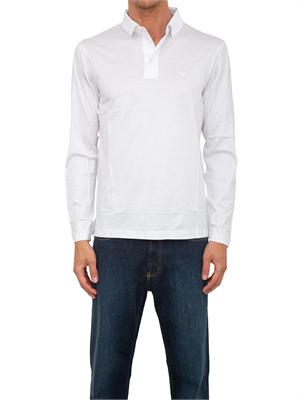 Polo marrone maniche lunghe Emporio Armani uomo in cotone fluido e lucido in UOMO