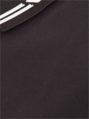 Polo nera Emporio Armani uomo con collo e maniche profilate a contrasto in UOMO