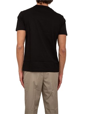 T-shirt nera Emporio Armani uomo con logo tono su tono in UOMO