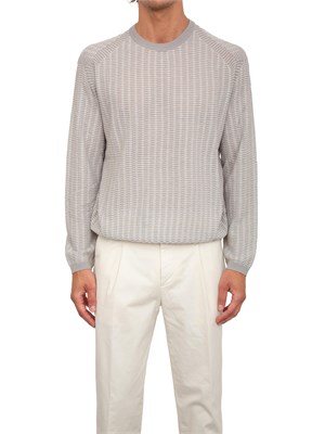 Maglione Emporio Armani in misto lyocell beige con lavorazione maglia in UOMO
