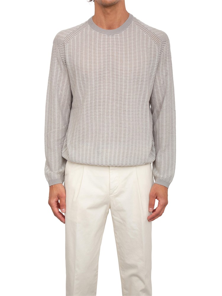 Maglione Emporio Armani in misto lyocell beige con lavorazione maglia