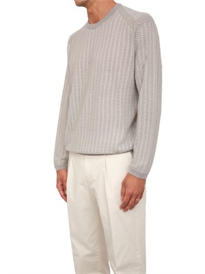 Maglione Emporio Armani in misto lyocell beige con lavorazione maglia in UOMO