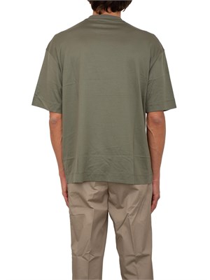 T-shirt uomo Emporio Armani in misto lyocell verde con stampa fiore in UOMO