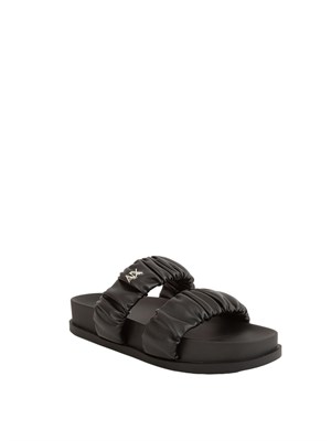 Ciabatte nere Armani Exchange donna con due fasce arricciate in DONNA