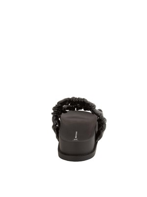 Ciabatte nere Armani Exchange donna con due fasce arricciate in DONNA
