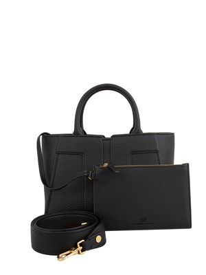 Borsa nera Elisabetta Franchi con logo in rilievo in DONNA
