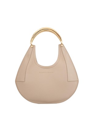 Borsa hobo beige Elisabetta Franchi con manico in metallo oro in DONNA