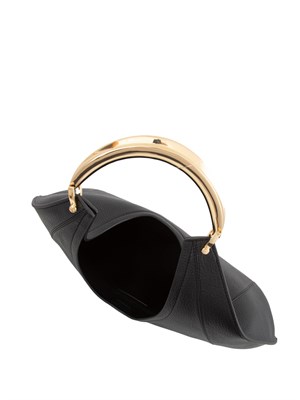 Borsa hobo grande nera Elisabetta Franchi con cuciture logo lettering in DONNA