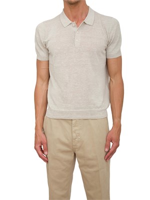 Polo in maglia Antony Morato beige in misto lino in UOMO